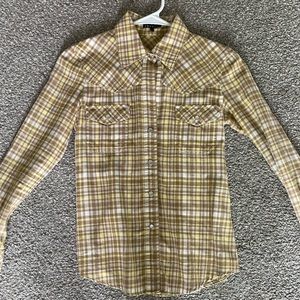 Theory Petite Long Sleeve Plaid Shirt